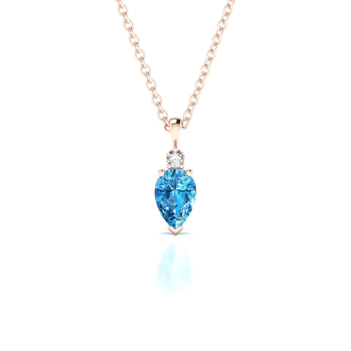 Sparkle | 18k Rose Gold 6 x 4 mm Pear Topaz Pendant