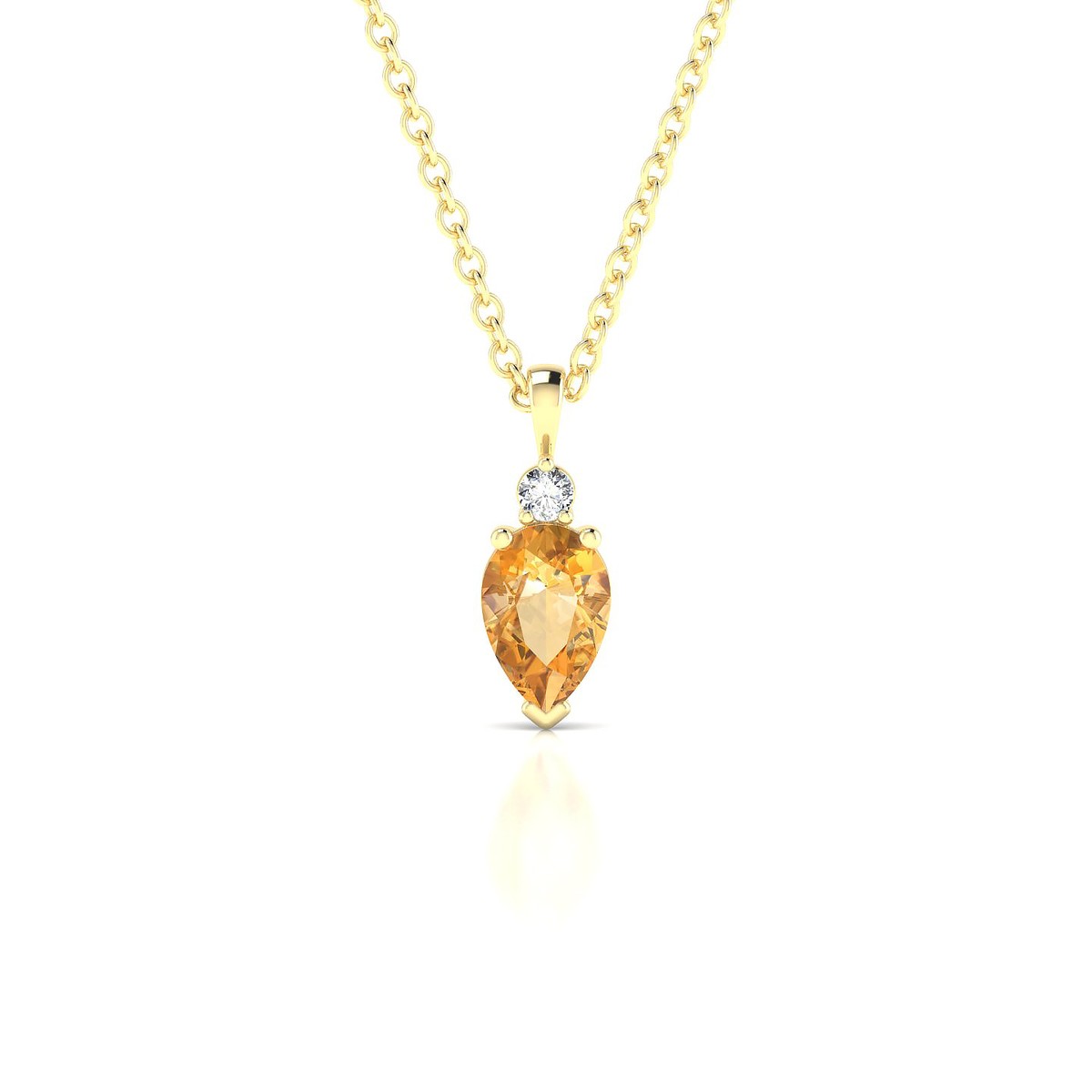 Sparkle | 18k Yellow Gold 6 x 4 mm Pear Citrine Pendant