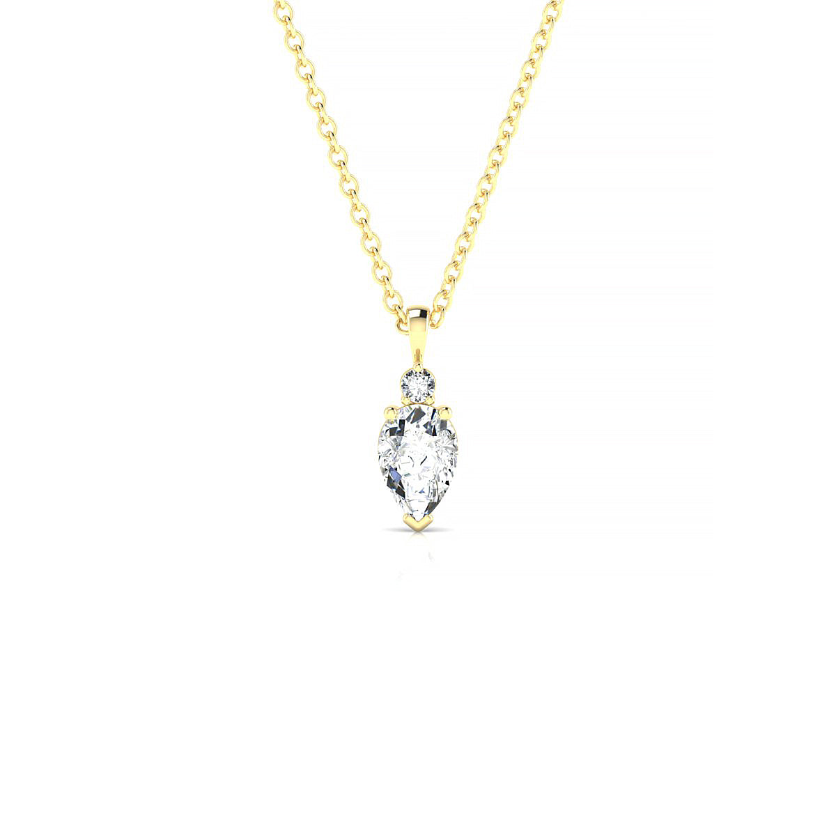 Sparkle | 18k Yellow Gold 6 x 4 mm Pear Diamond Pendant