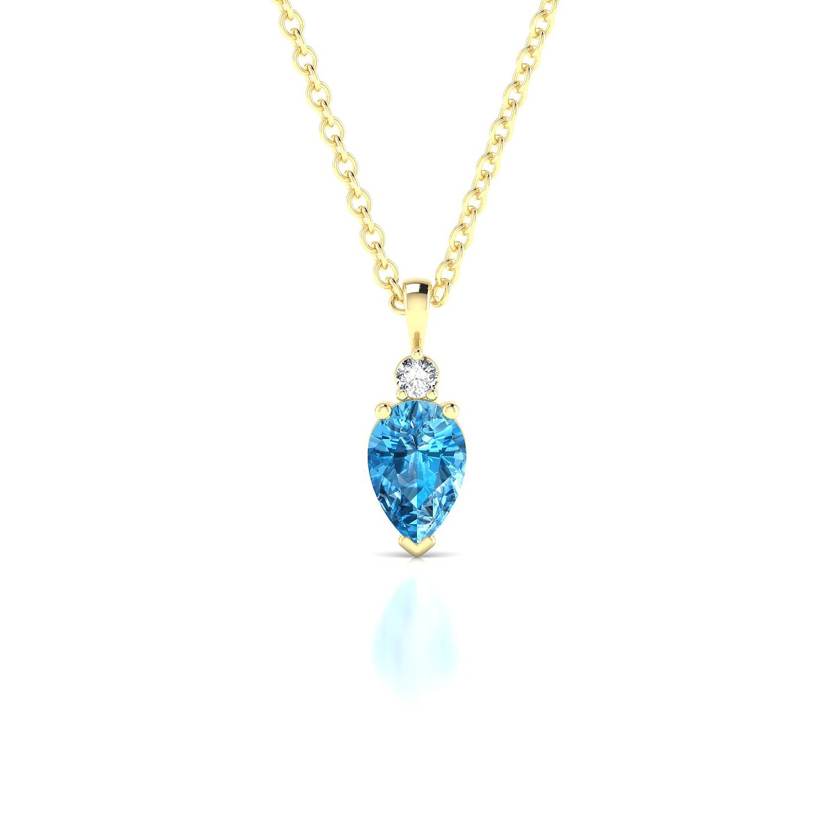 Sparkle | 18k Yellow Gold 6 x 4 mm Pear Topaz Pendant
