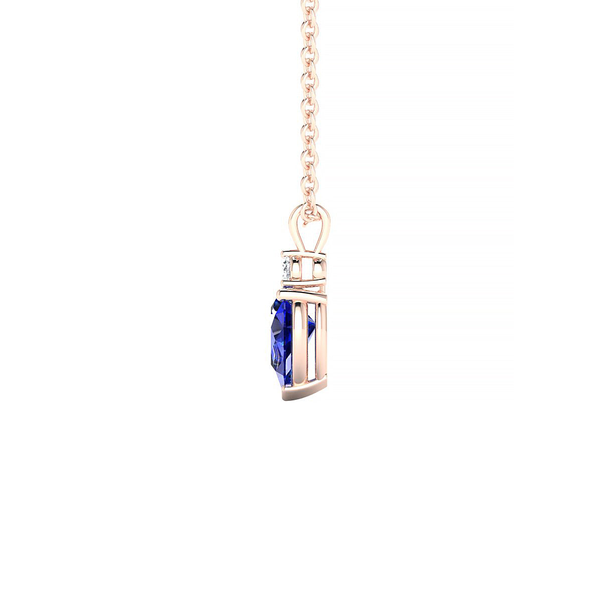 Sparkle | 18k Rose Gold 6 x 4 mm Pear Sapphire Pendant
