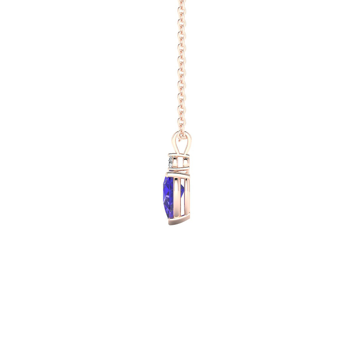 Sparkle | 18k Rose Gold 6 x 4 mm Pear Tanzanite Pendant