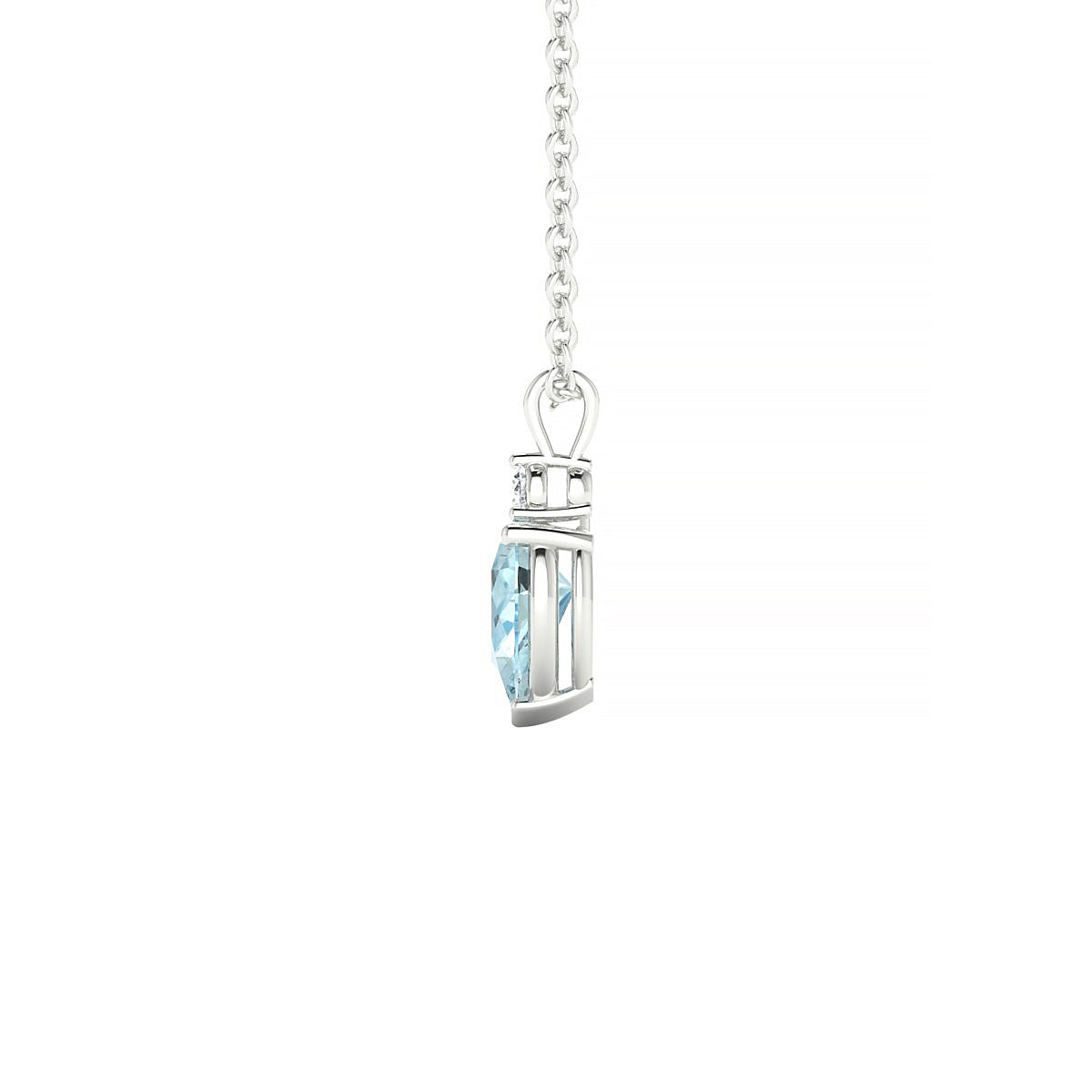 Sparkle | 18k White Gold 6 x 4 mm Pear Aquamarine Pendant