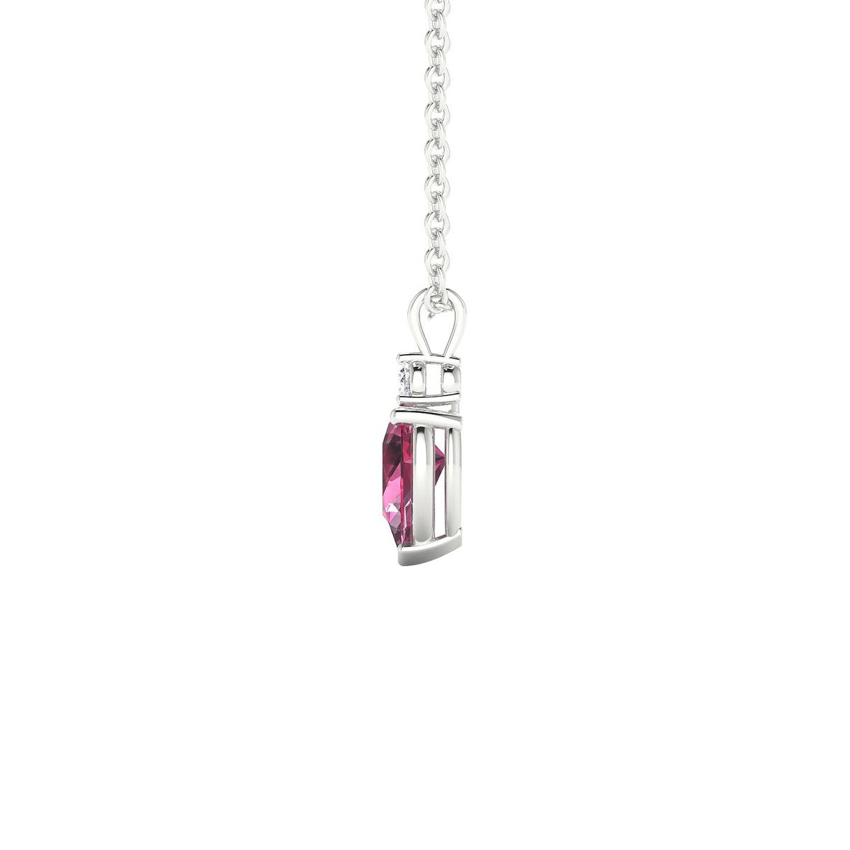 Sparkle | 18k White Gold 6 x 4 mm Pear Rhodolite Pendant