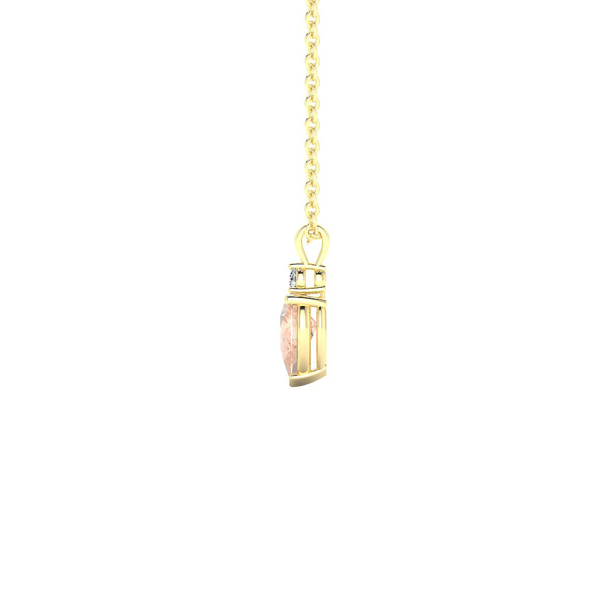 Sparkle | 18k Yellow Gold 6 x 4 mm Pear Morganite Pendant