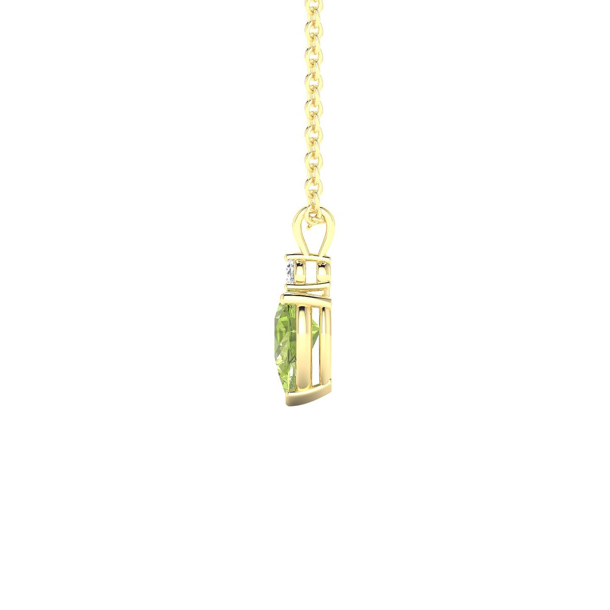 Sparkle | 18k Yellow Gold 6 x 4 mm Pear Peridot Pendant