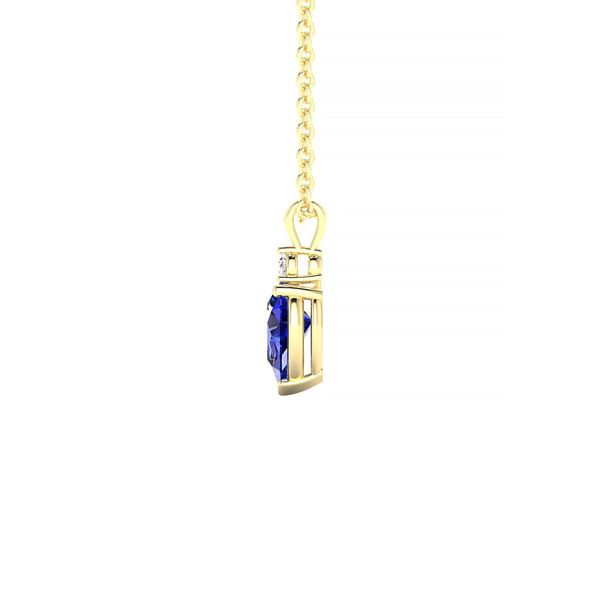 Sparkle | 18k Yellow Gold 6 x 4 mm Pear Sapphire Pendant