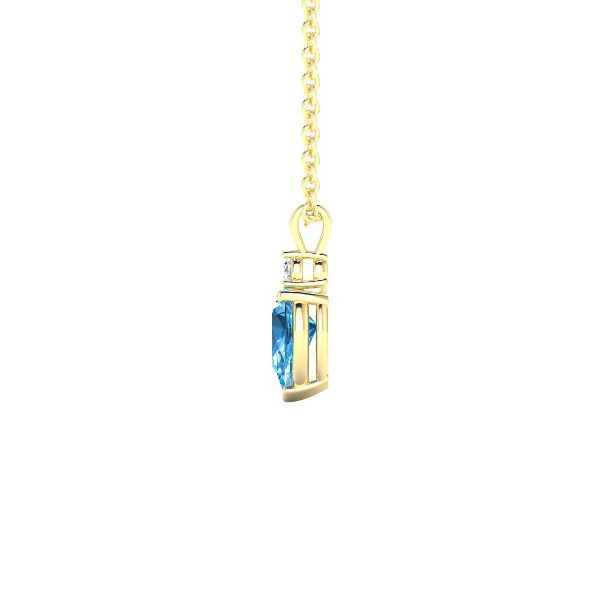 Sparkle | 18k Yellow Gold 6 x 4 mm Pear Topaz Pendant