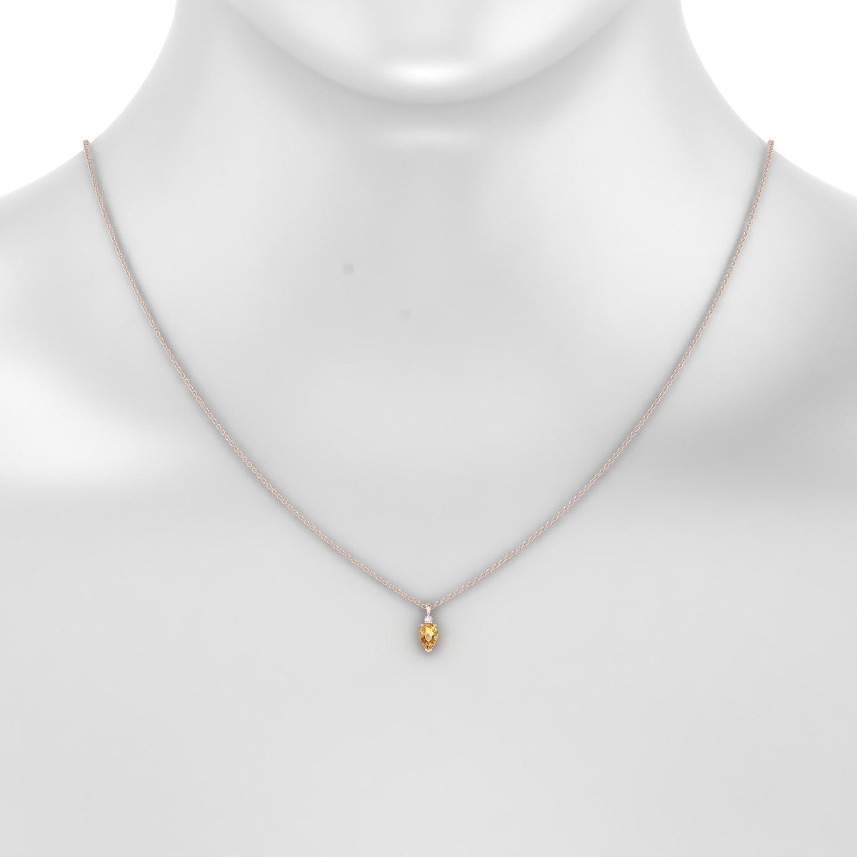 Sparkle | 18k Rose Gold 6 x 4 mm Pear Citrine Pendant