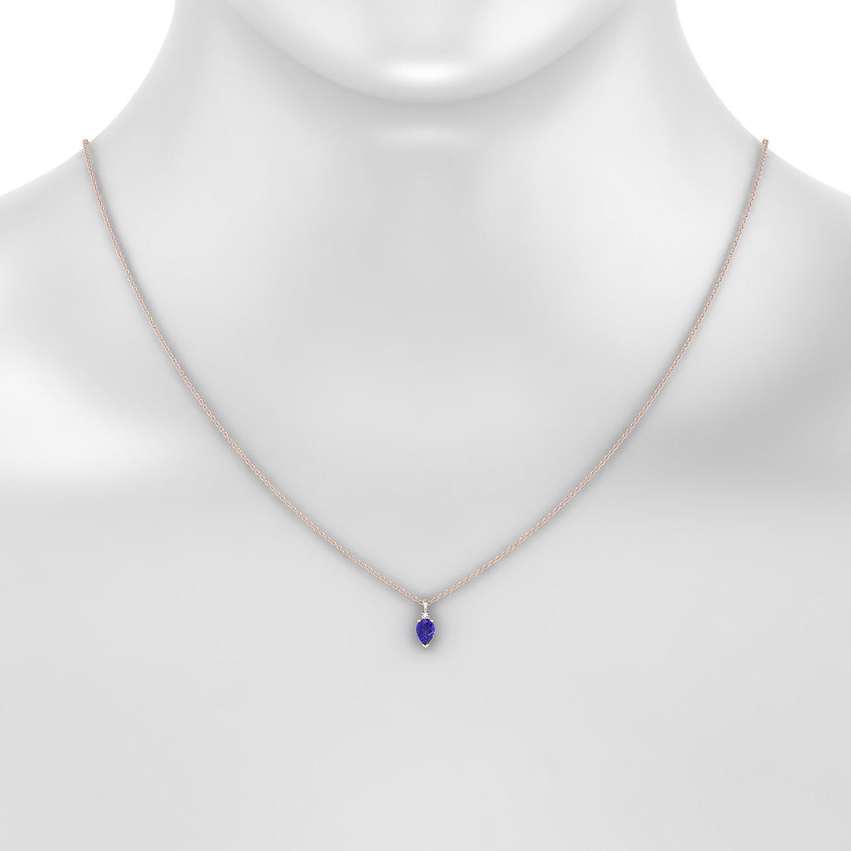 Sparkle | 18k Rose Gold 6 x 4 mm Pear Tanzanite Pendant