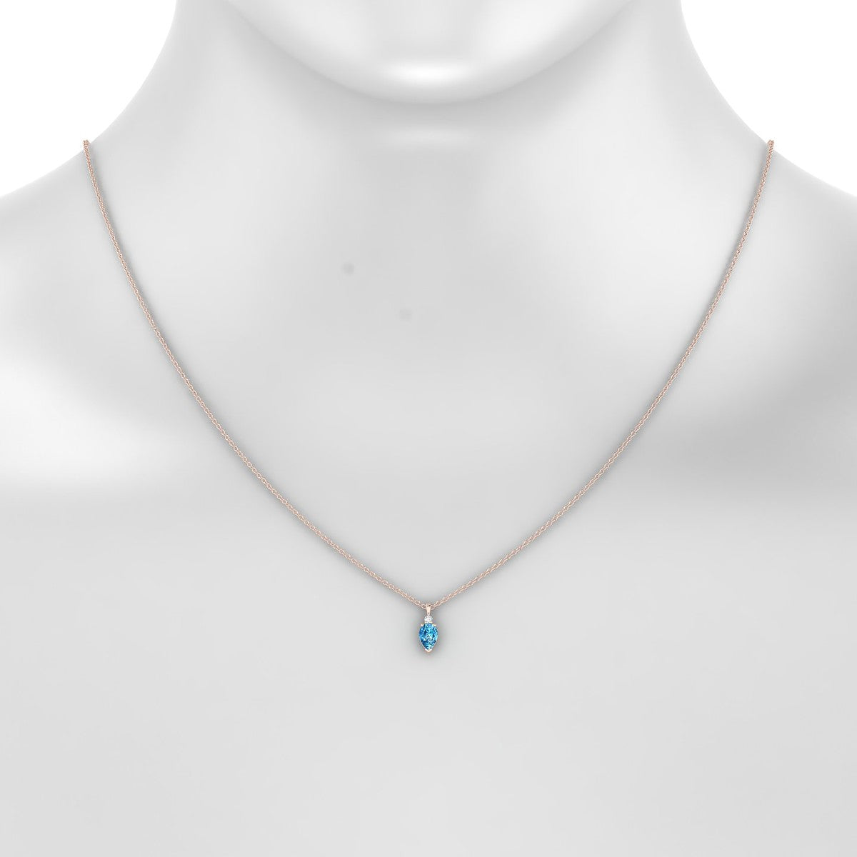 Sparkle | 18k Rose Gold 6 x 4 mm Pear Topaz Pendant