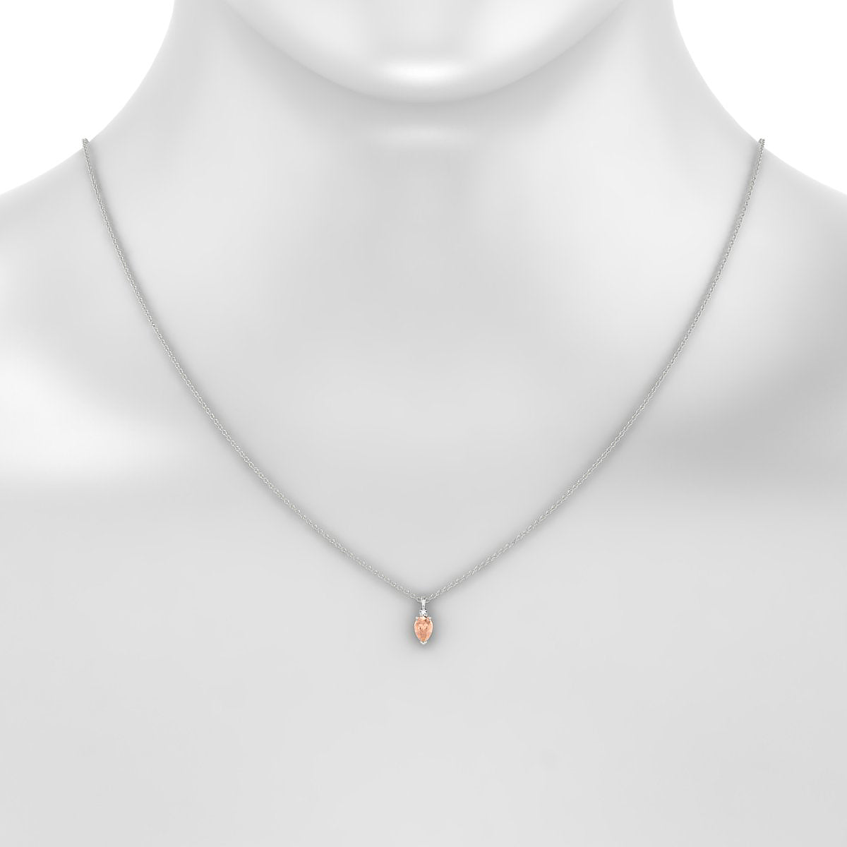 Sparkle | 18k White Gold 6 x 4 mm Pear Morganite Pendant