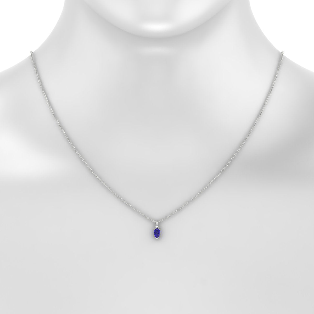 Sparkle | 18k White Gold 6 x 4 mm Pear Tanzanite Pendant