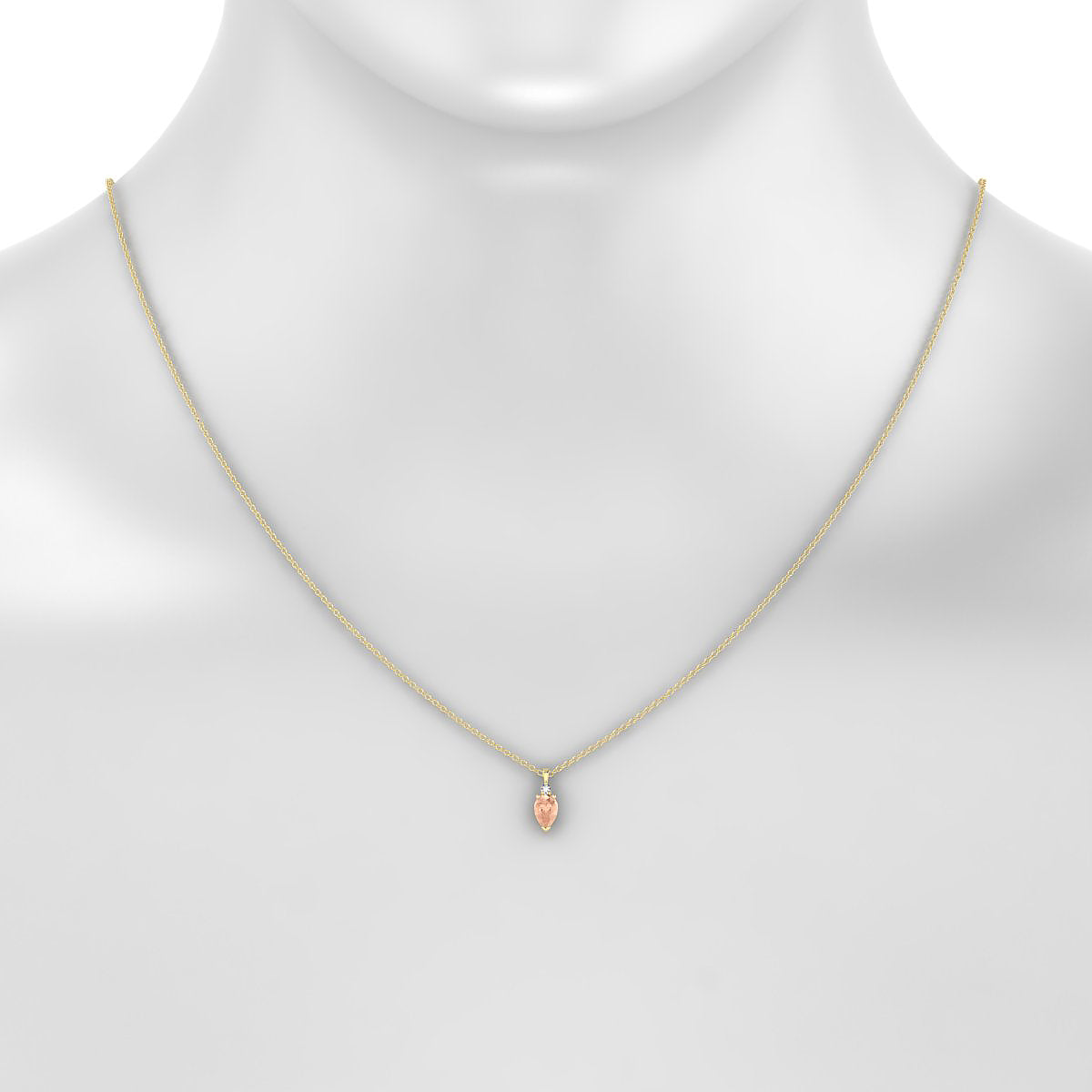 Sparkle | 18k Yellow Gold 6 x 4 mm Pear Morganite Pendant