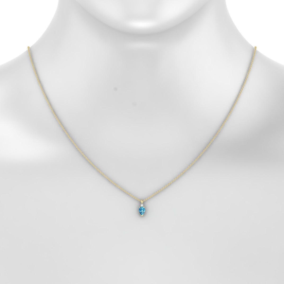 Sparkle | 18k Yellow Gold 6 x 4 mm Pear Topaz Pendant