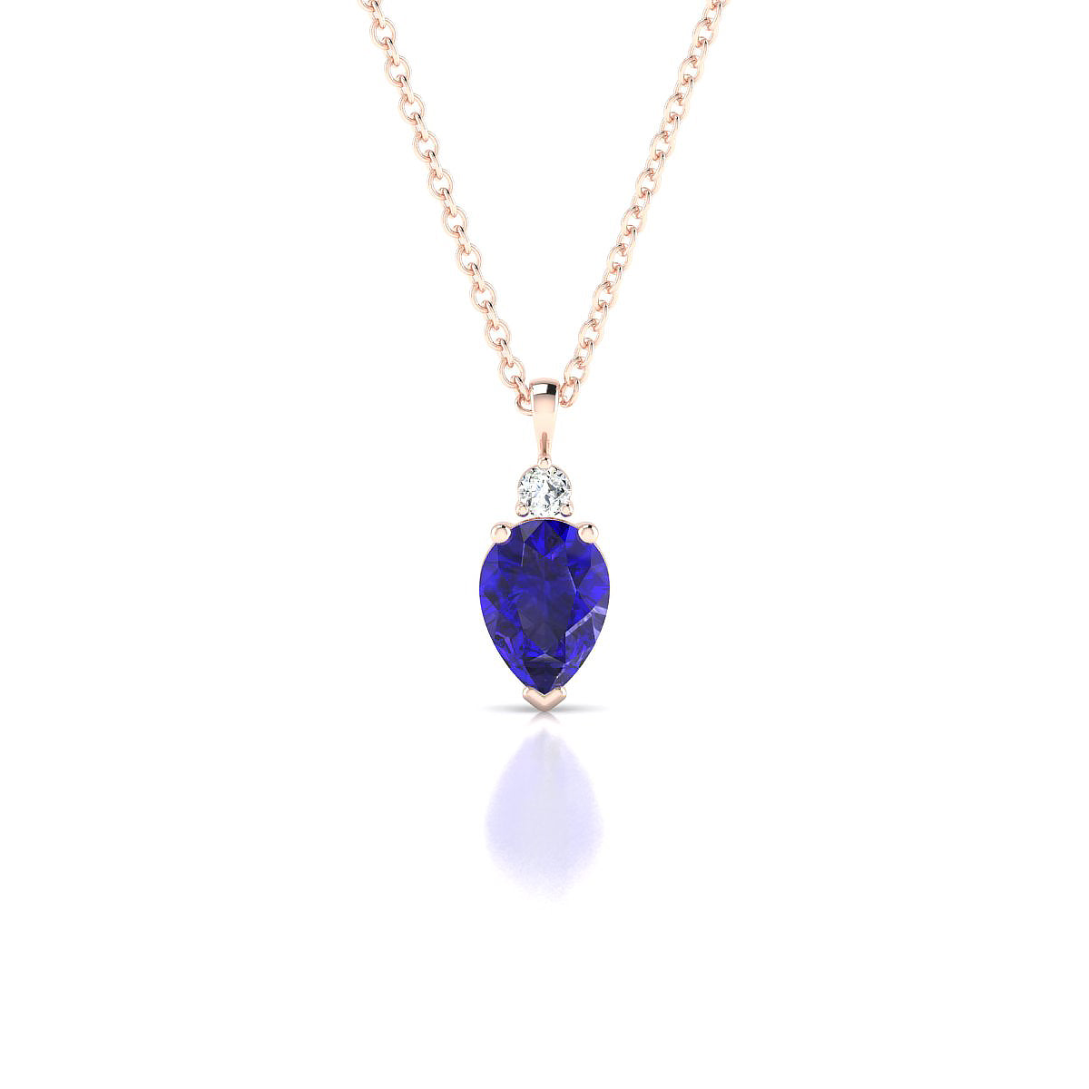 Sparkle | 18k Rose Gold 7 x 5 mm Pear Tanzanite Pendant