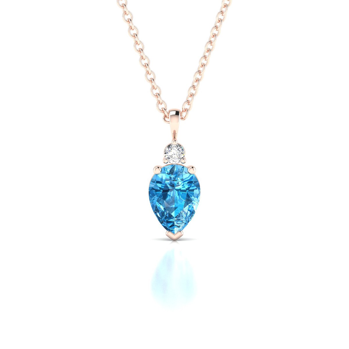 Sparkle | 18k Rose Gold 7 x 5 mm Pear Topaz Pendant