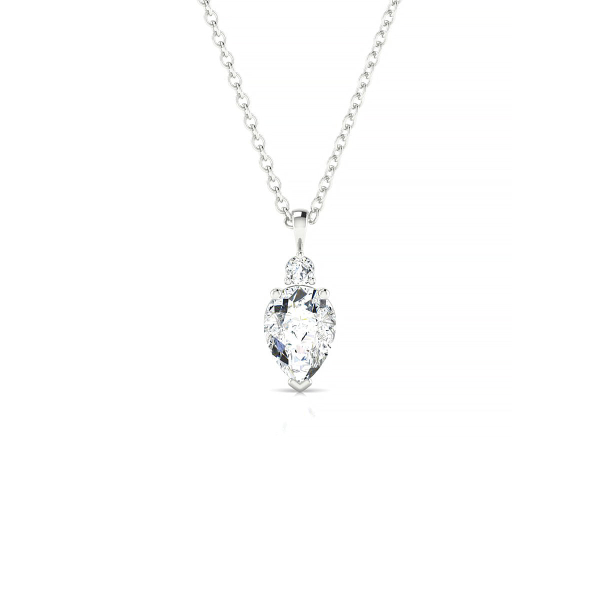 Sparkle | 18k White Gold 7 x 5 mm Pear Diamond Pendant