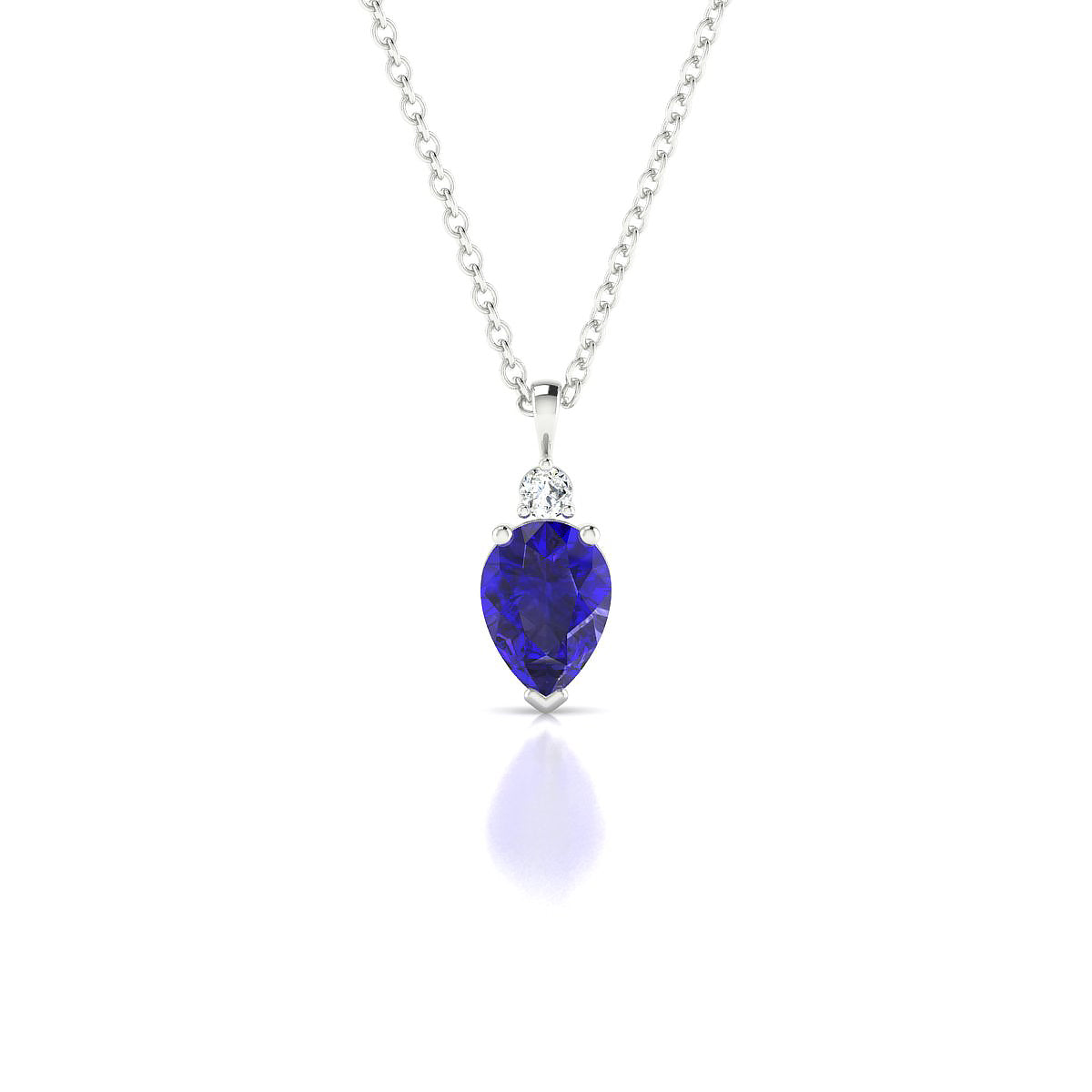 Sparkle | 18k White Gold 7 x 5 mm Pear Tanzanite Pendant