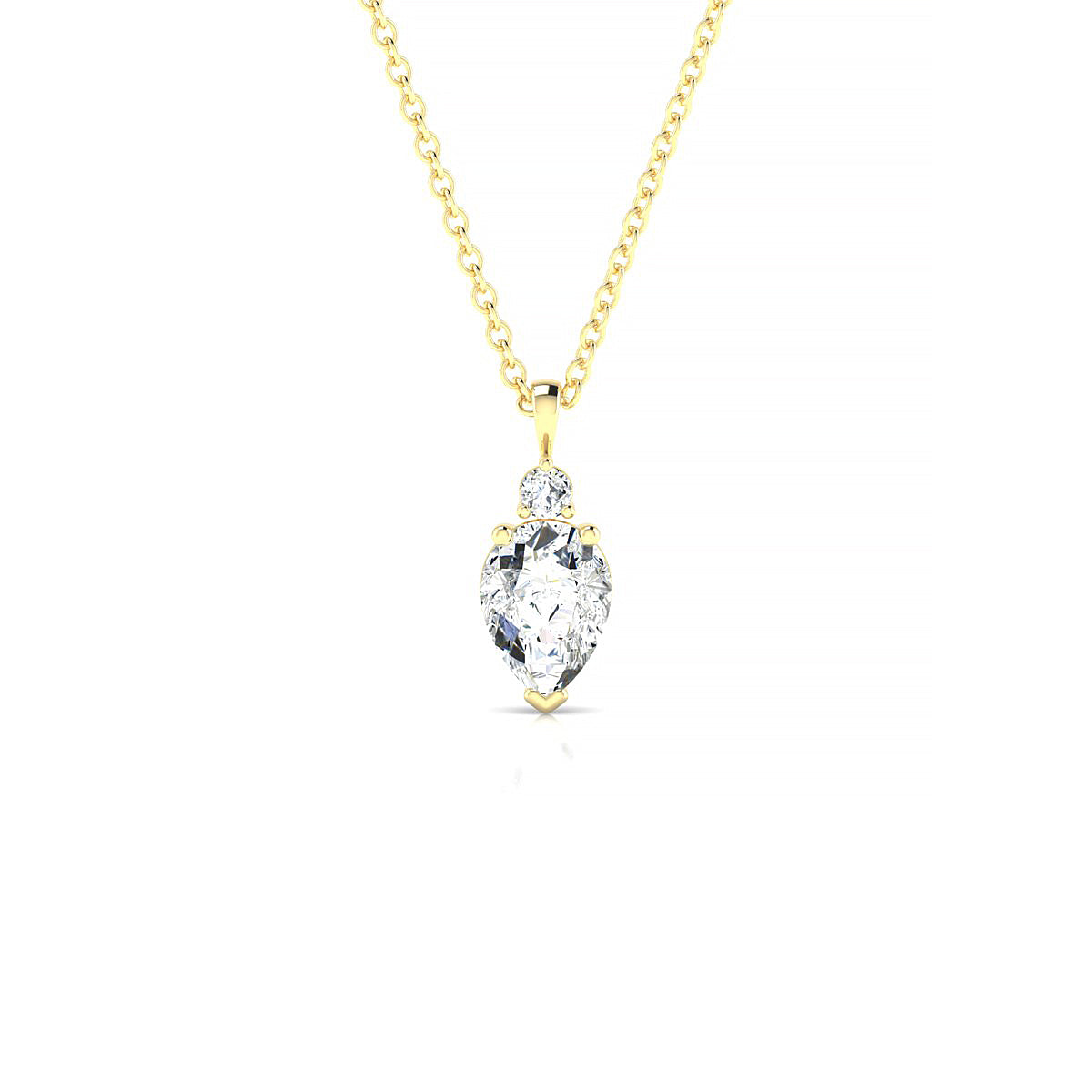 Sparkle | 18k Yellow Gold 7 x 5 mm Pear Diamond Pendant