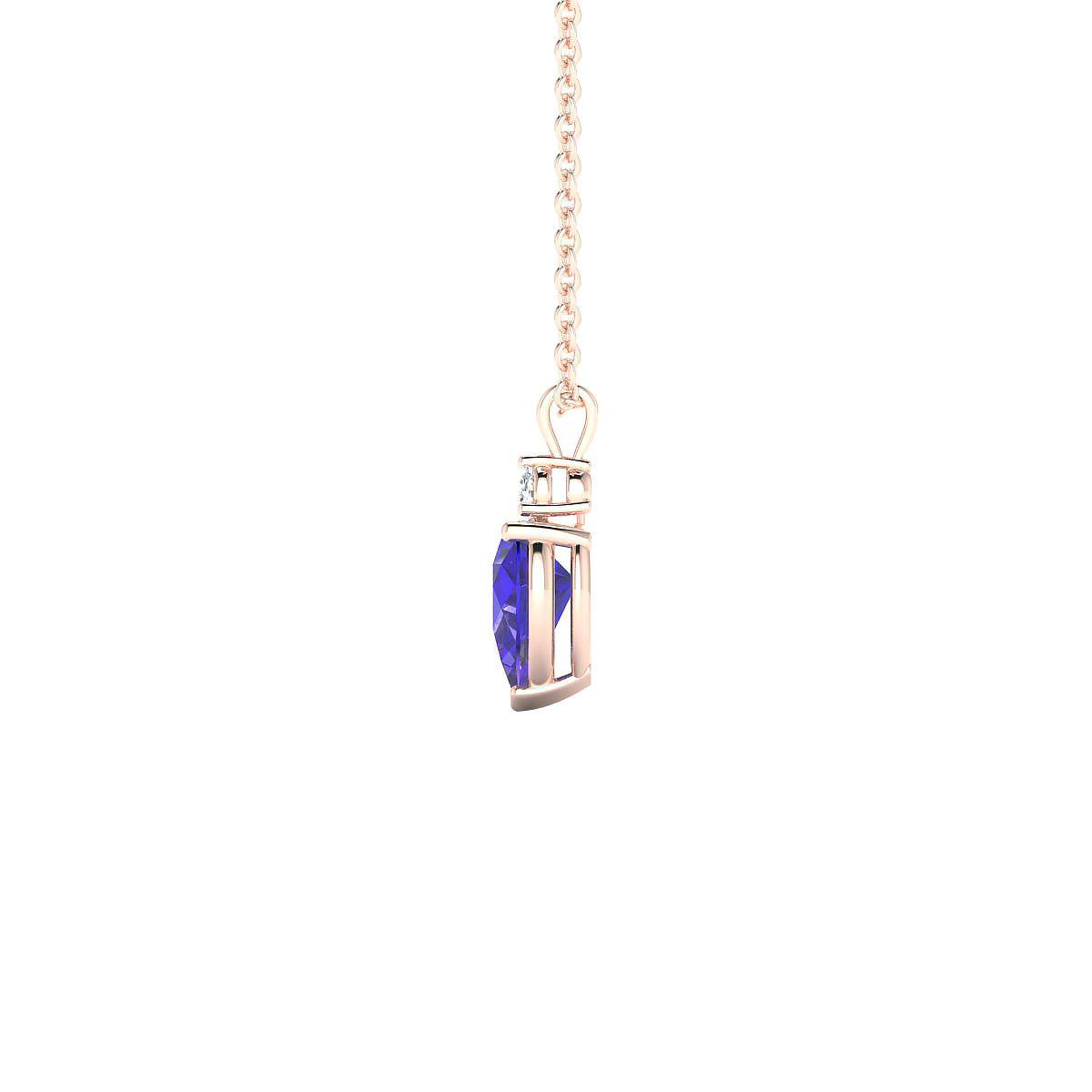 Sparkle | 18k Rose Gold 7 x 5 mm Pear Tanzanite Pendant