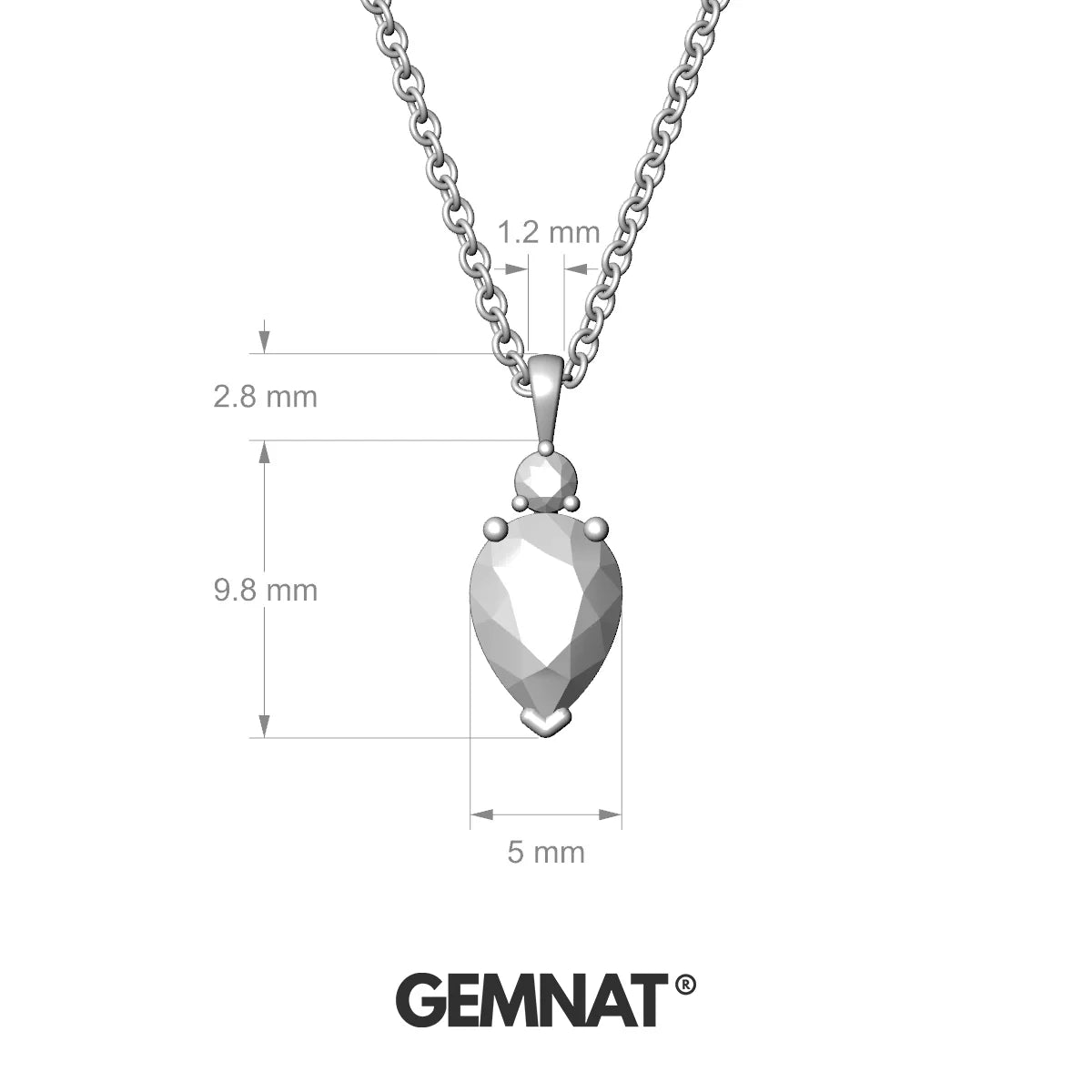 Sparkle | 18k White Gold 7 x 5 mm Pear Pink Sapphire Pendant