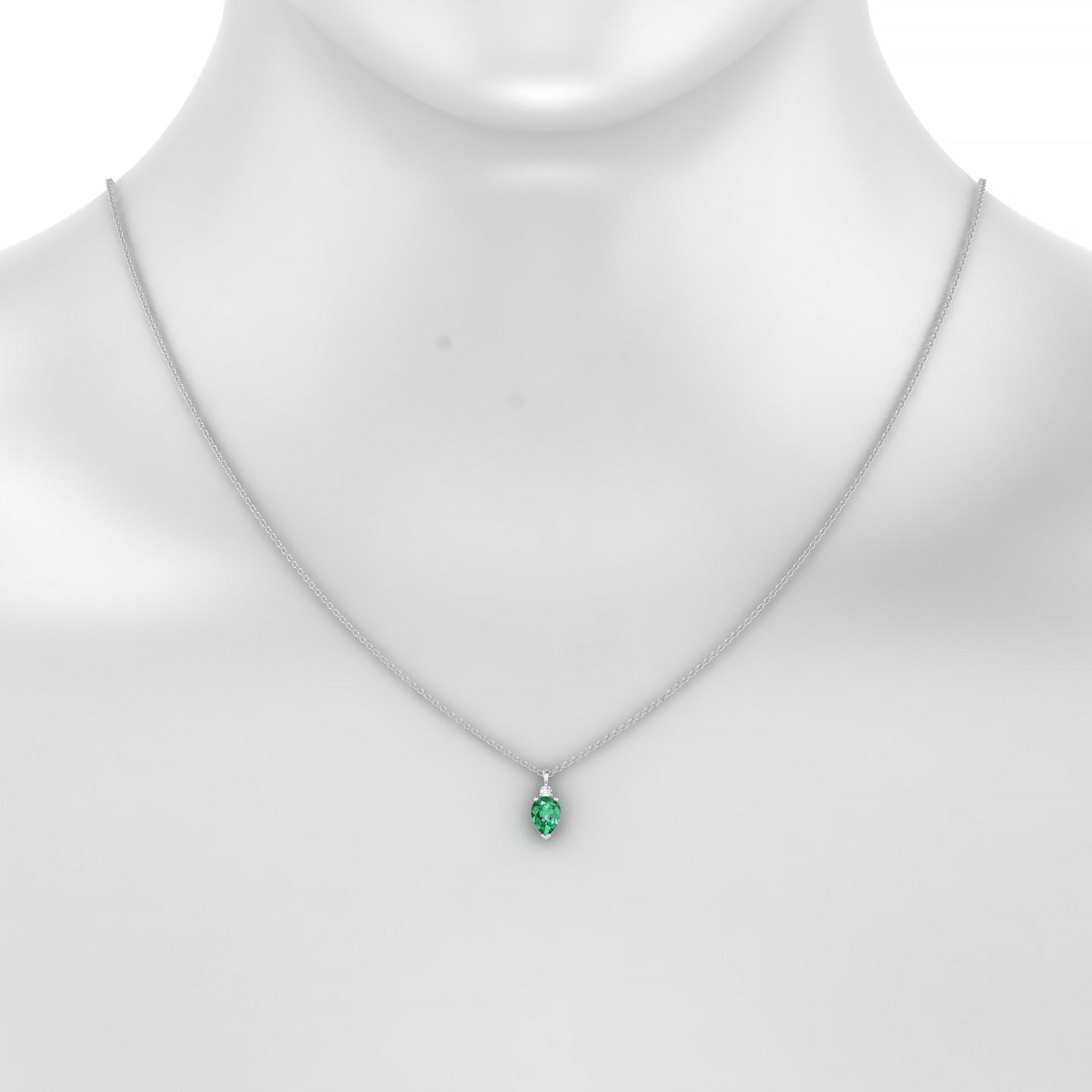 Sparkle | 18k White Gold 7 x 5 mm Pear Emerald Pendant