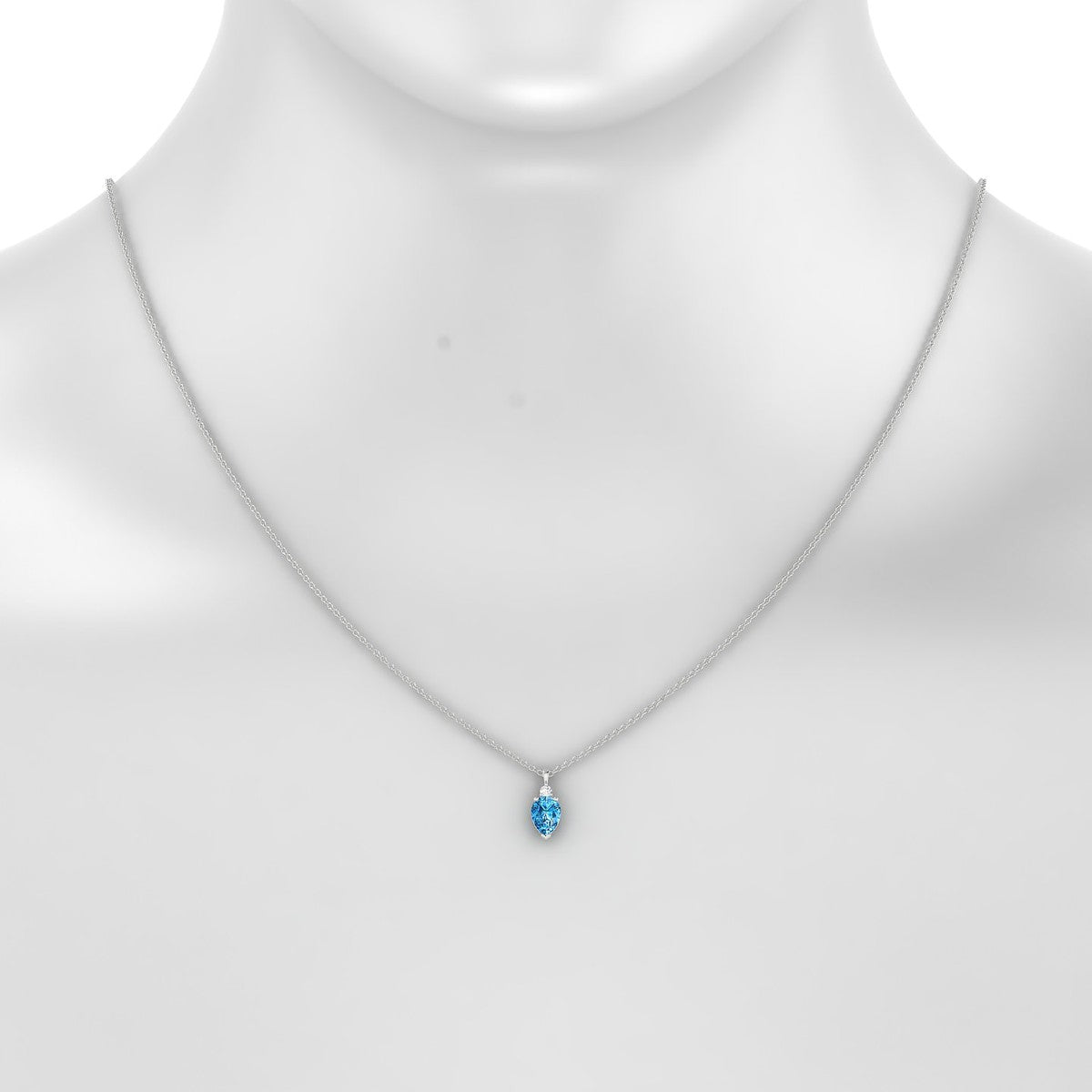 Sparkle | 18k White Gold 7 x 5 mm Pear Topaz Pendant