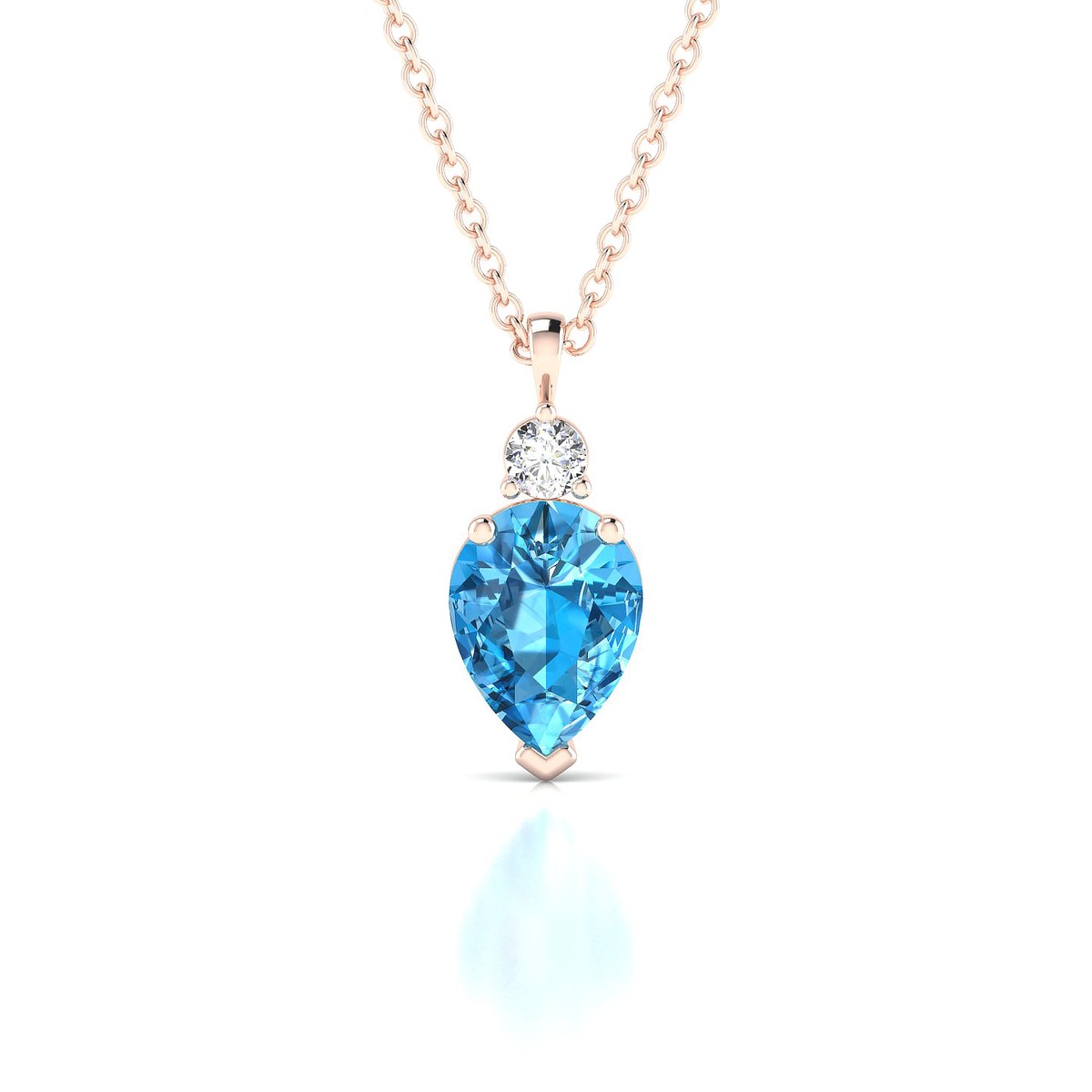 Sparkle | 18k Rose Gold 8 x 6 mm Pear Topaz Pendant