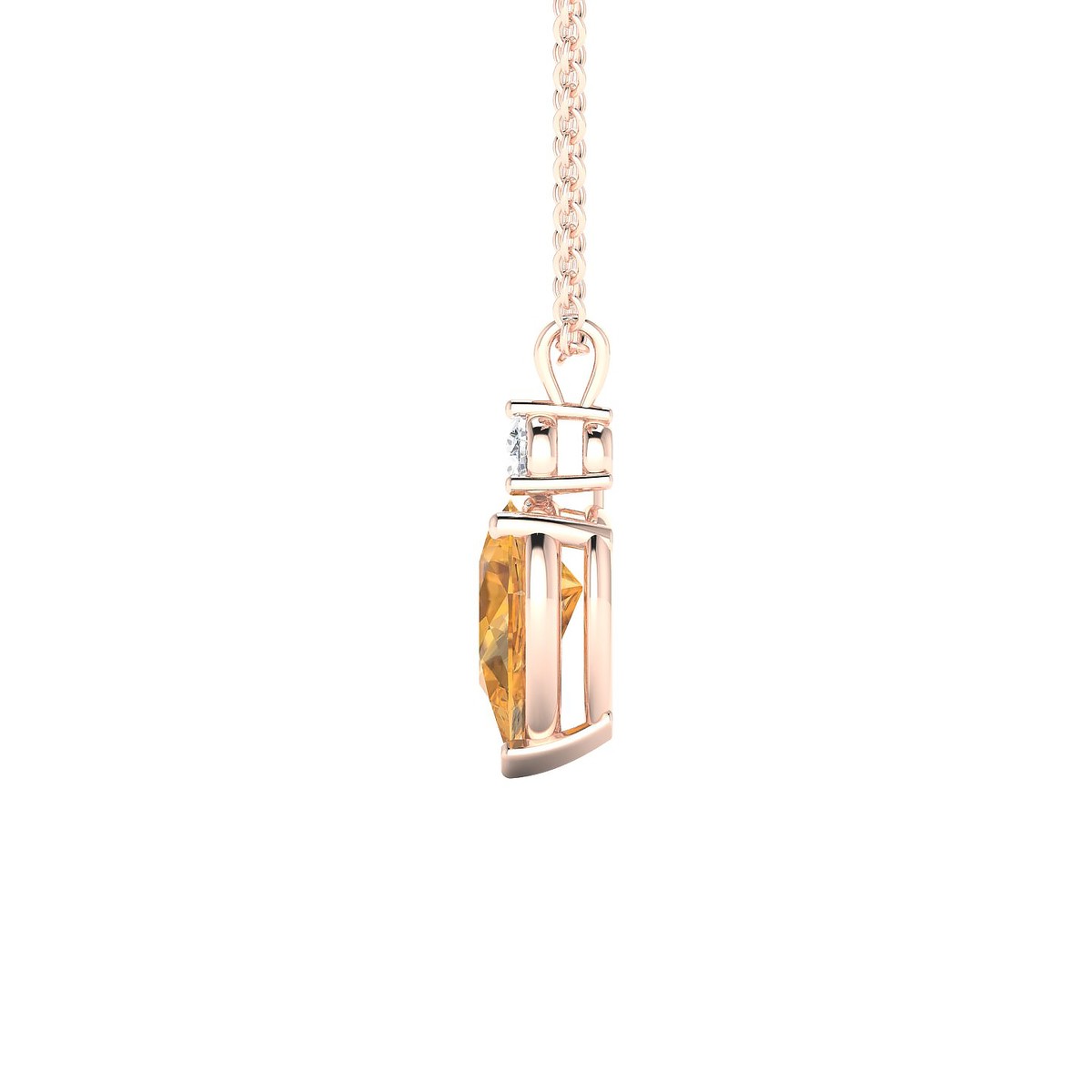 Sparkle | 18k Rose Gold 8 x 6 mm Pear Citrine Pendant
