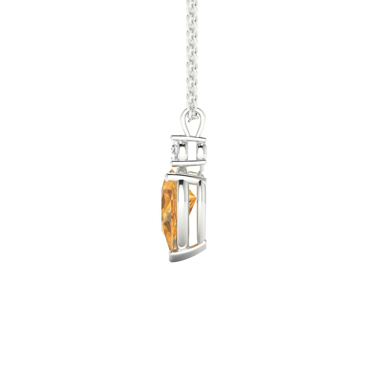 Sparkle | 18k White Gold 8 x 6 mm Pear Citrine Pendant