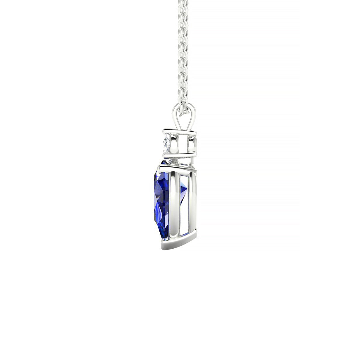 Sparkle | 18k White Gold 8 x 6 mm Pear Sapphire Pendant