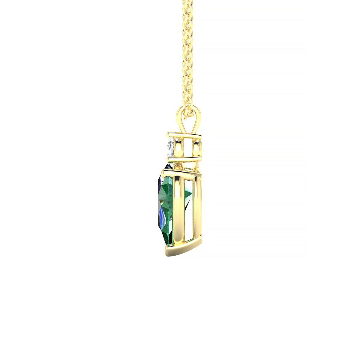 Sparkle | 18k Yellow Gold 8 x 6 mm Pear Emerald Pendant