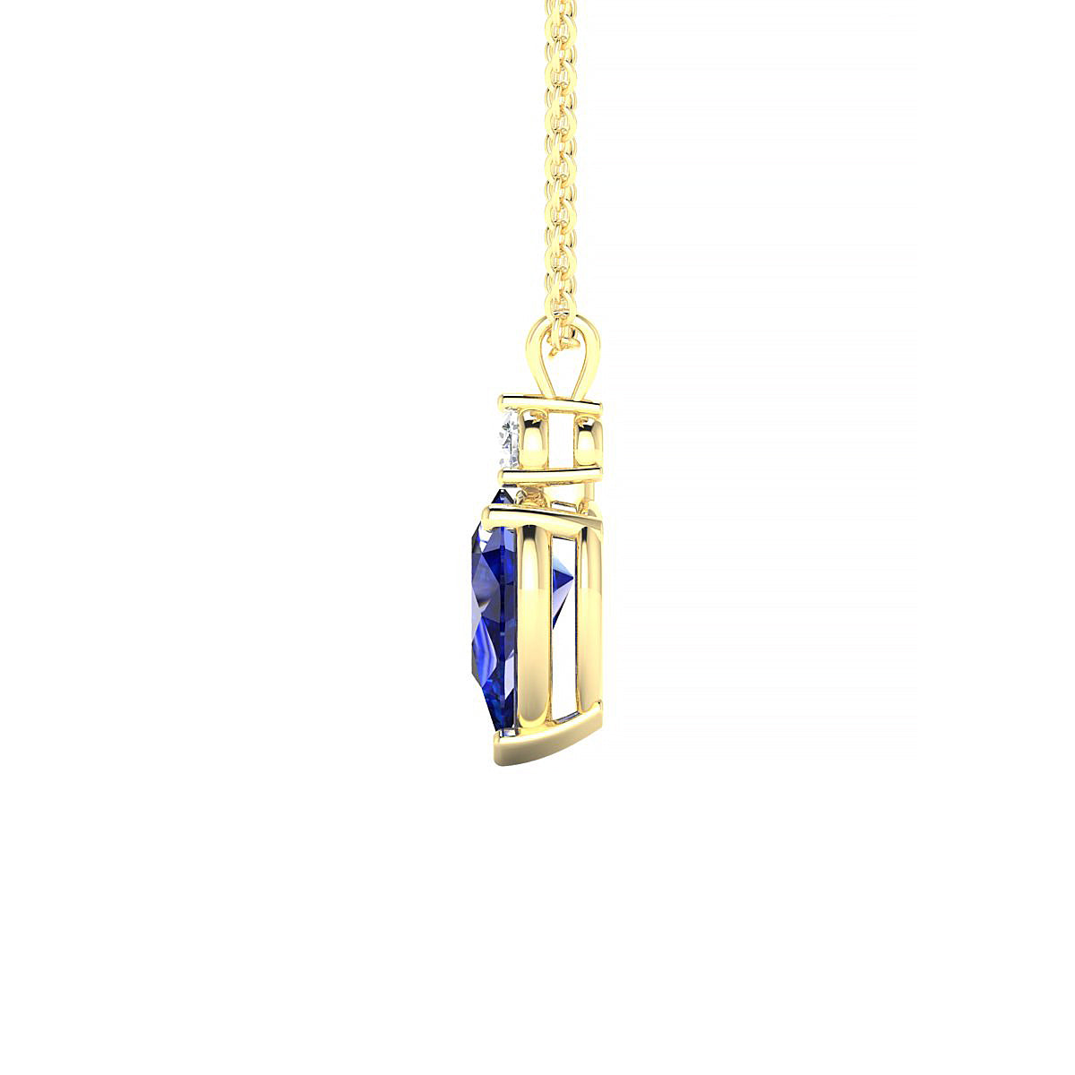Sparkle | 18k Yellow Gold 8 x 6 mm Pear Sapphire Pendant