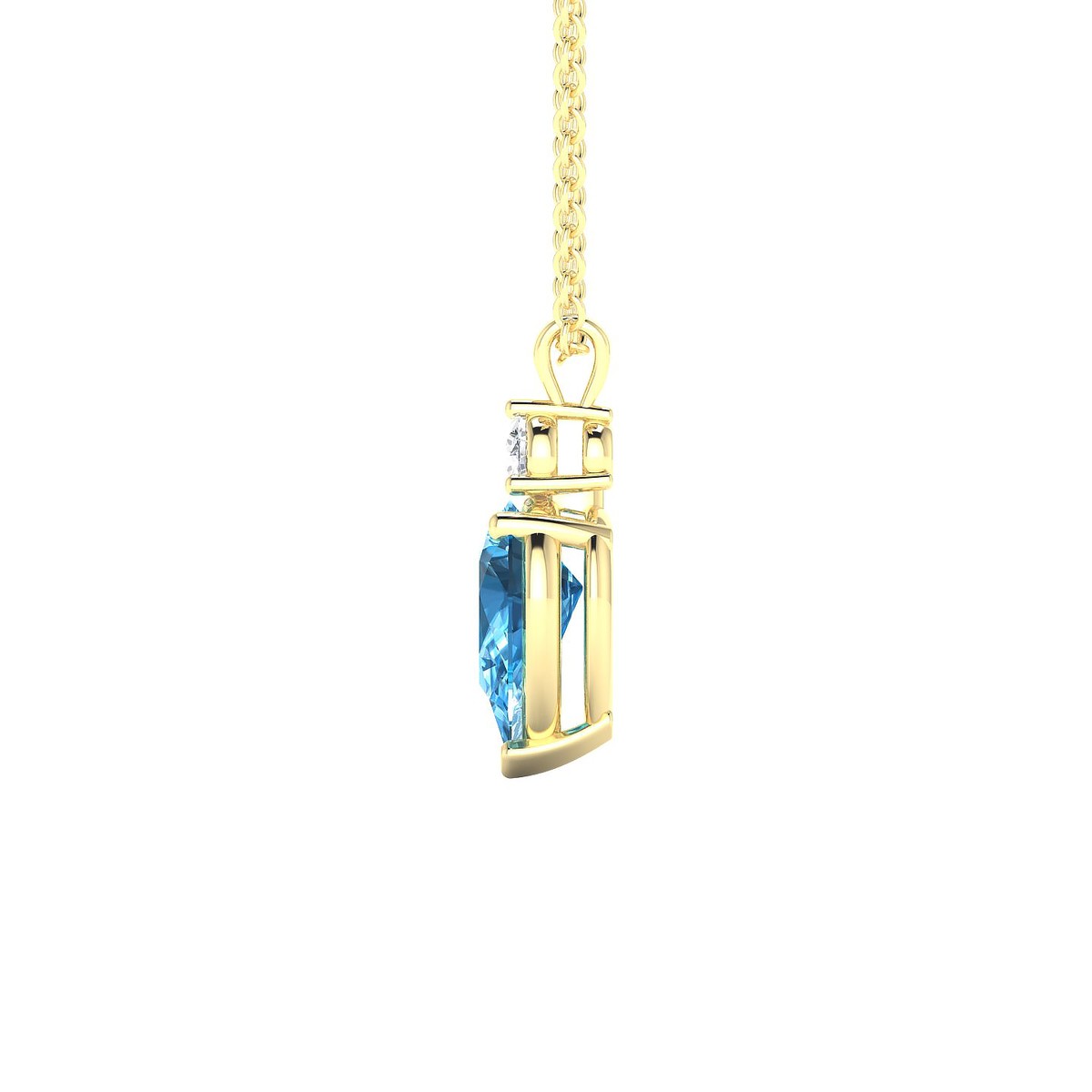 Sparkle | 18k Yellow Gold 8 x 6 mm Pear Topaz Pendant