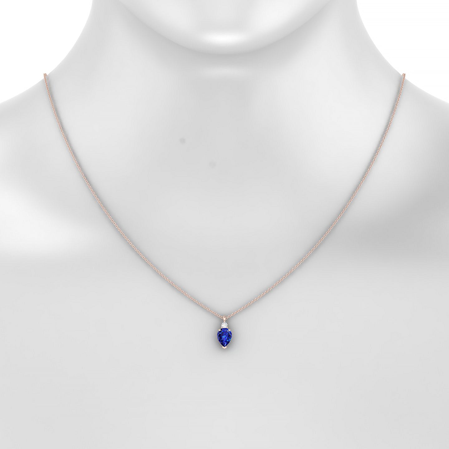 Sparkle | 18k Rose Gold 8 x 6 mm Pear Sapphire Pendant