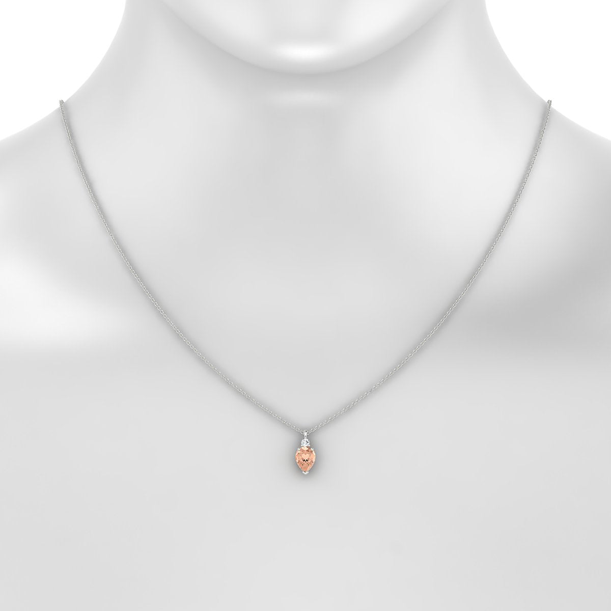 Sparkle | 18k White Gold 8 x 6 mm Pear Morganite Pendant