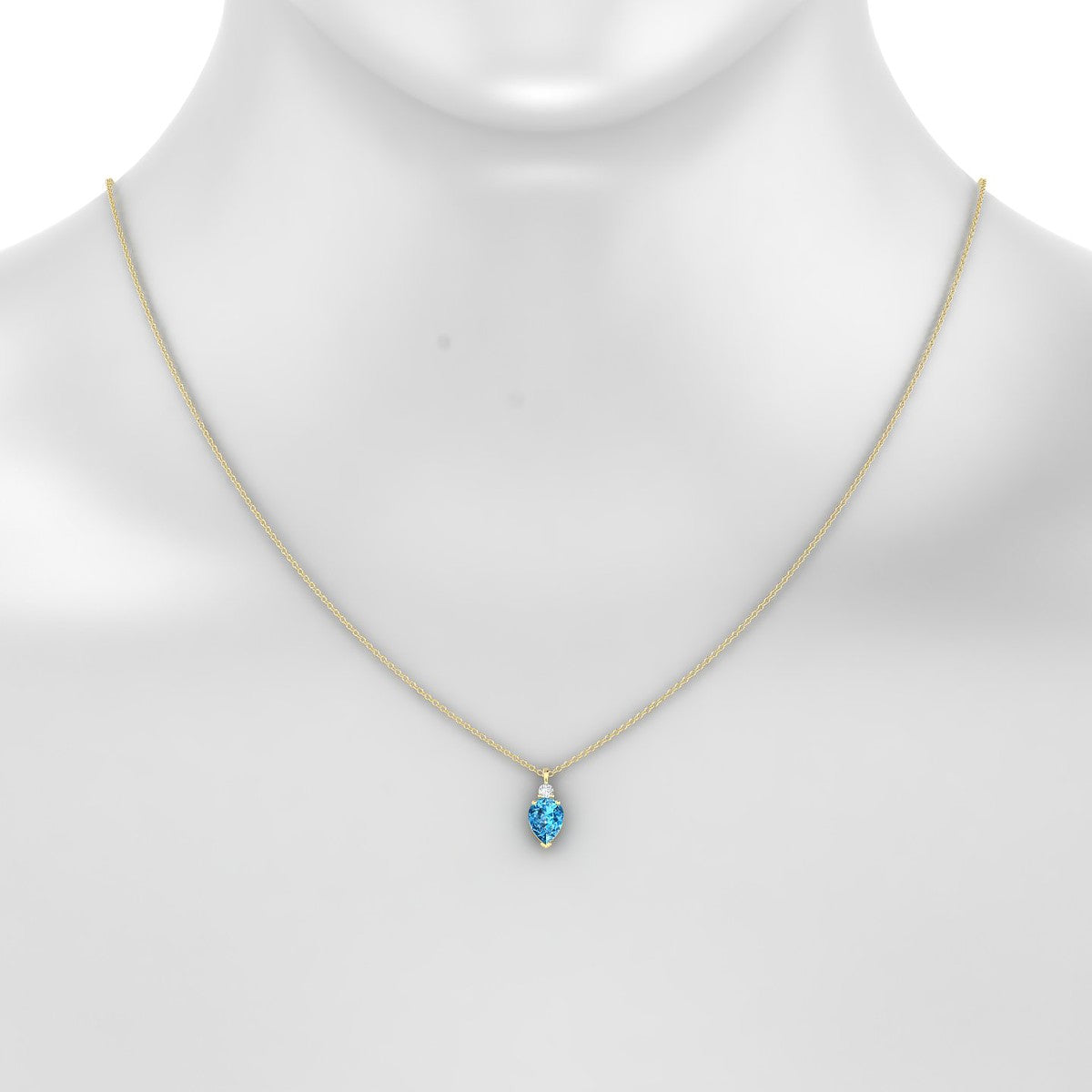 Sparkle | 18k Yellow Gold 8 x 6 mm Pear Topaz Pendant