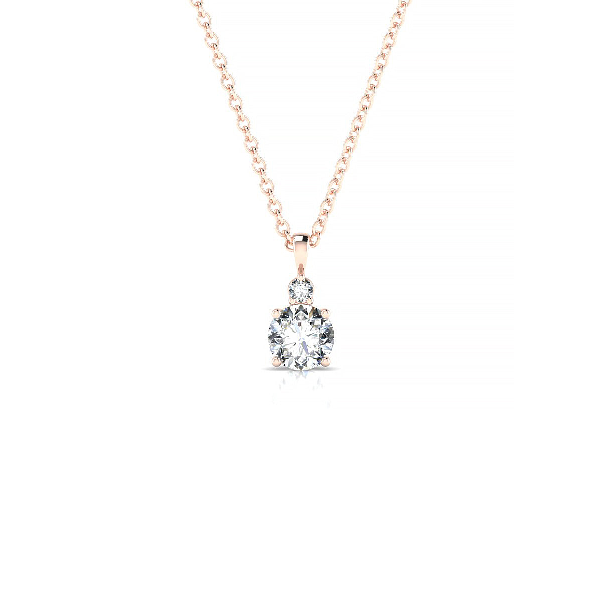 Sparkle | 18k Rose Gold 4.2 mm Round Diamond Pendant