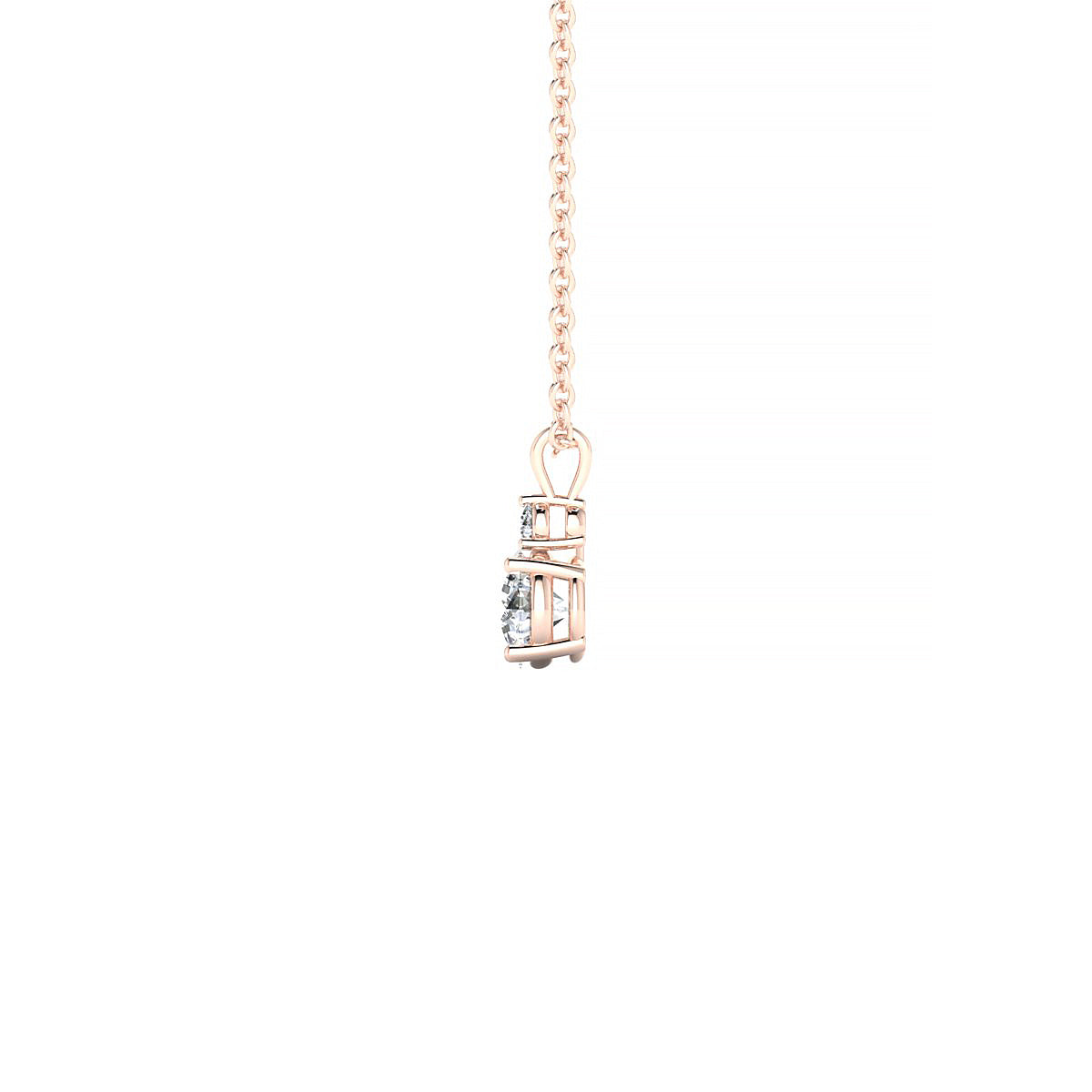 Sparkle | 18k Rose Gold 4.2 mm Round Diamond Pendant