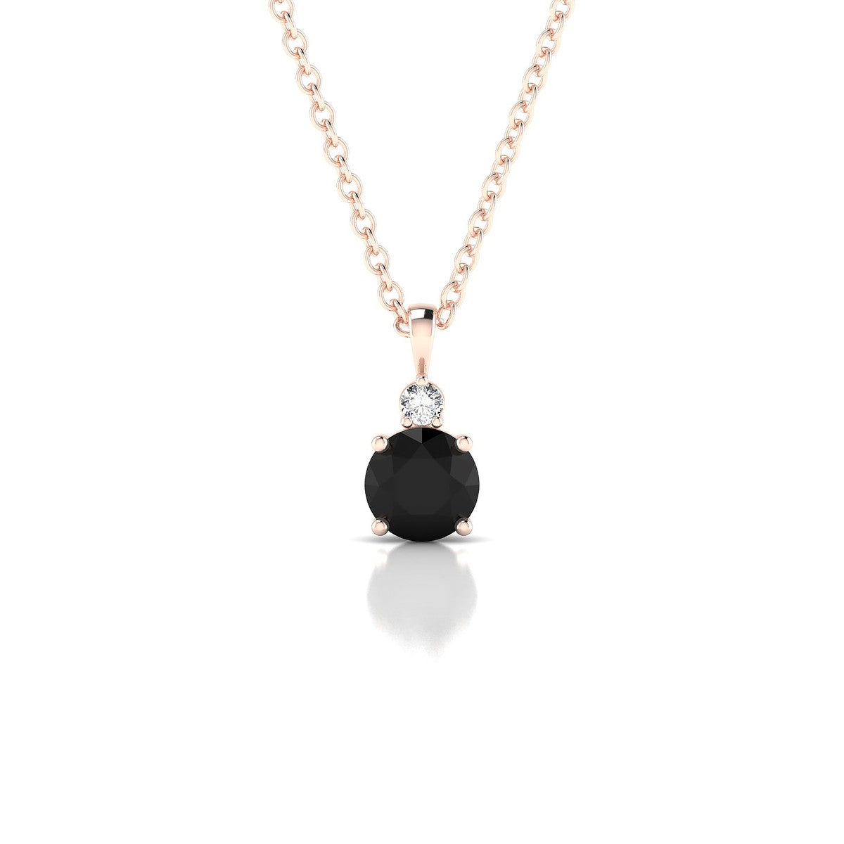 Sparkle | 18k Rose Gold 4.5 mm Round Black Diamond Pendant