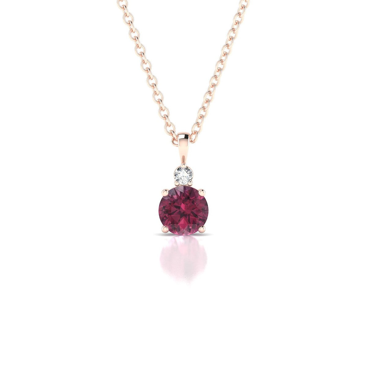 Sparkle | 18k Rose Gold 4.5 mm Round Rhodolite Pendant