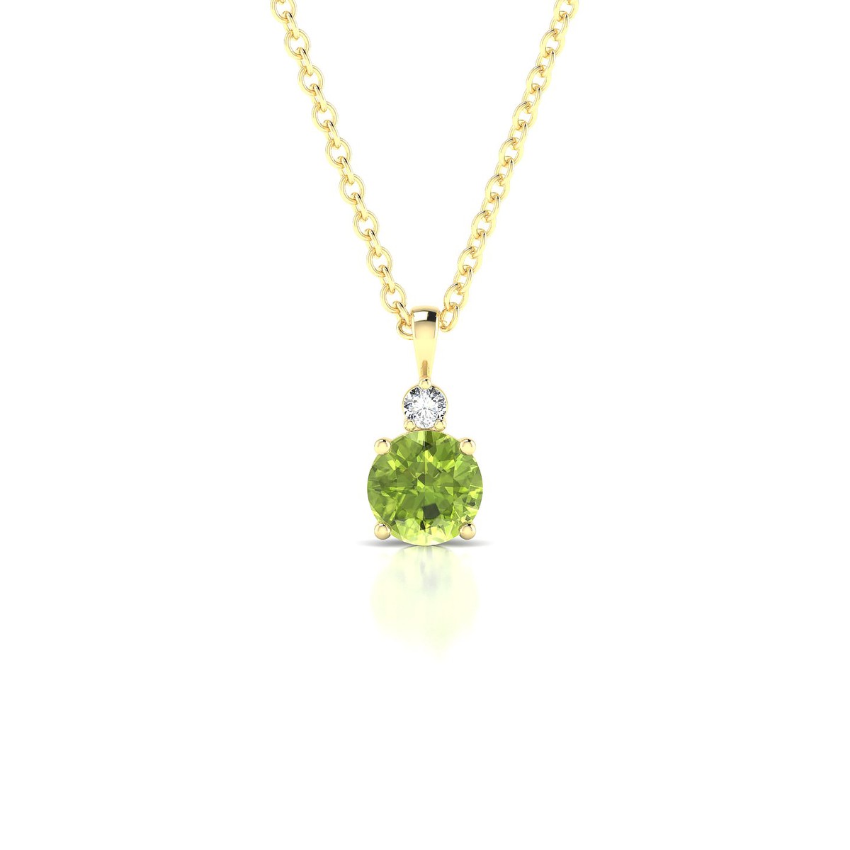 Sparkle | 18k Yellow Gold 4.5 mm Round Peridot Pendant