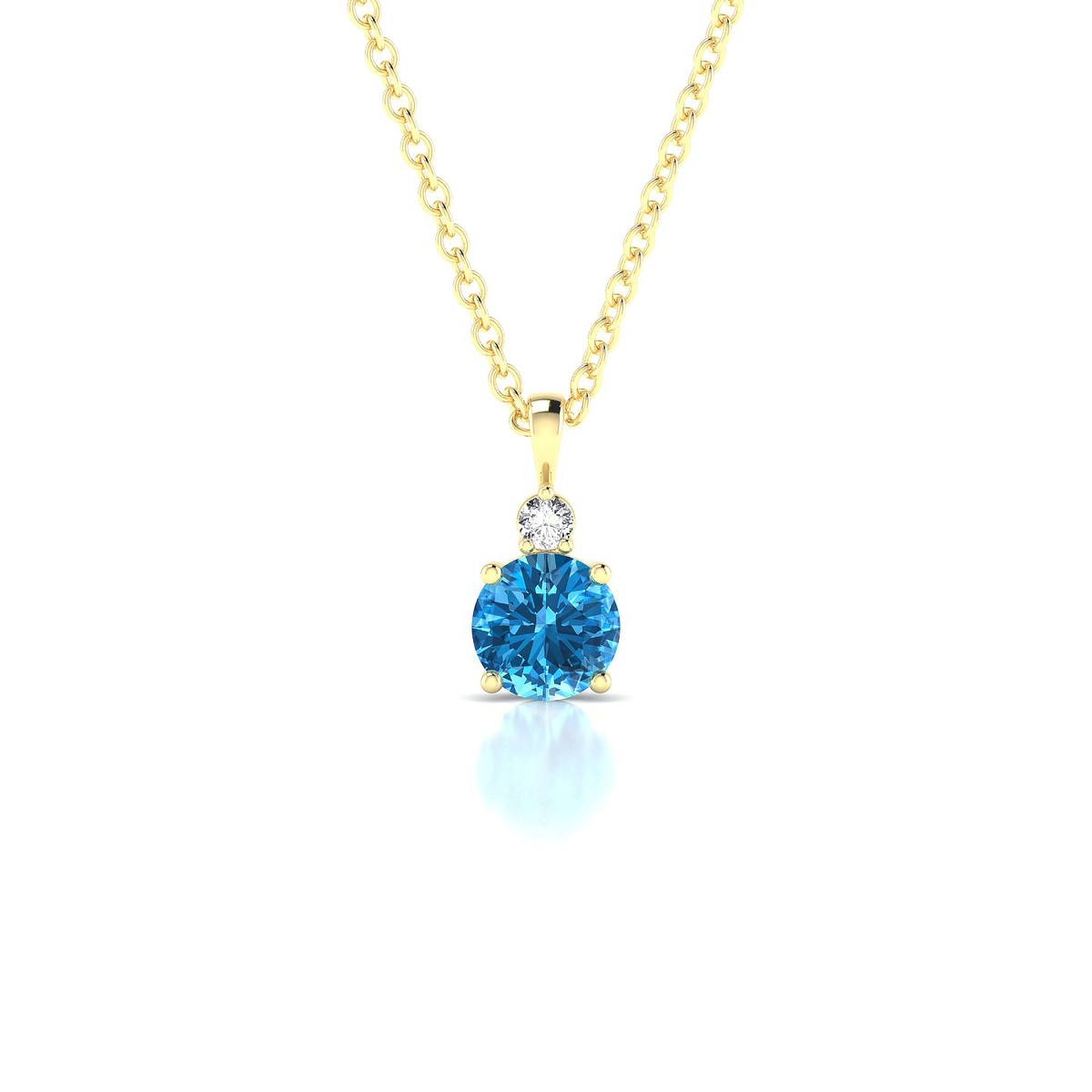Sparkle | 18k Yellow Gold 4.5 mm Round Topaz Pendant