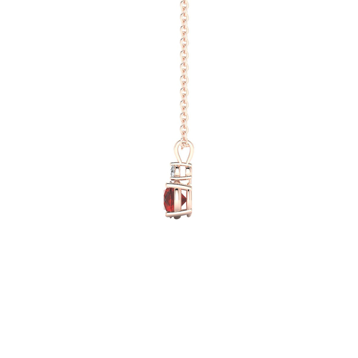 Sparkle | 18k Rose Gold 4.5 mm Round Garnet Pendant