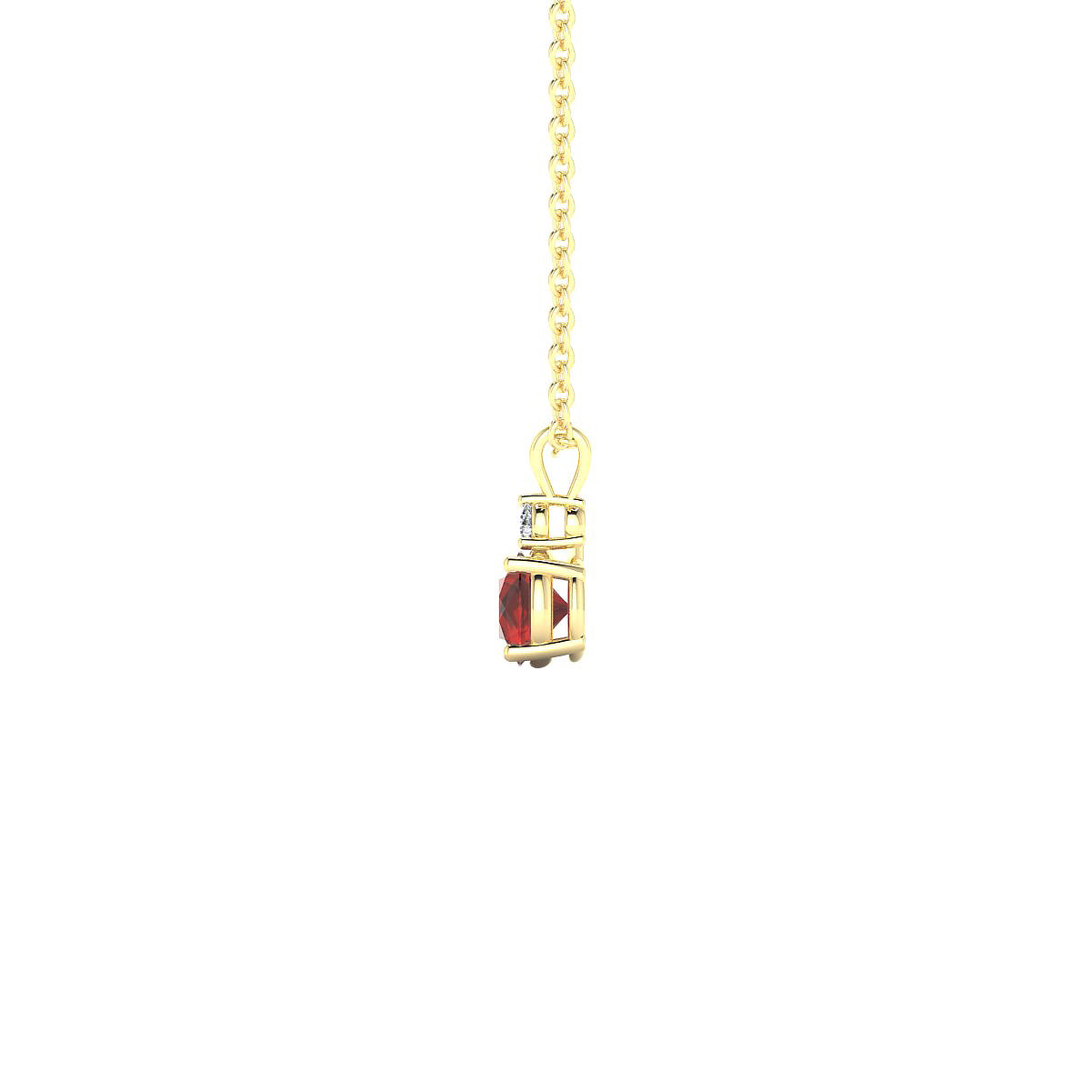 Sparkle | 18k Yellow Gold 4.5 mm Round Garnet Pendant