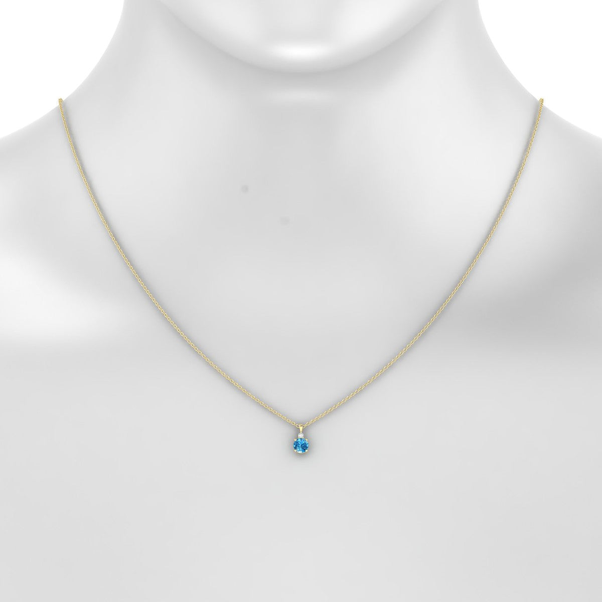 Sparkle | 18k Yellow Gold 4.5 mm Round Topaz Pendant