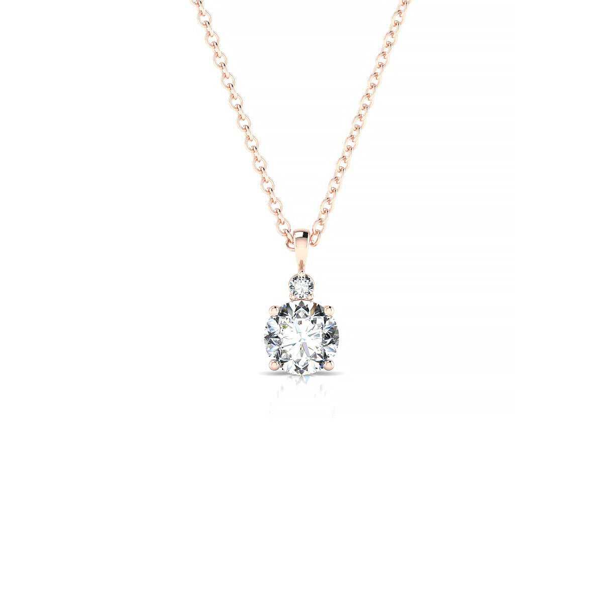 Sparkle | 18k Rose Gold 5.2 mm Round Diamond Pendant