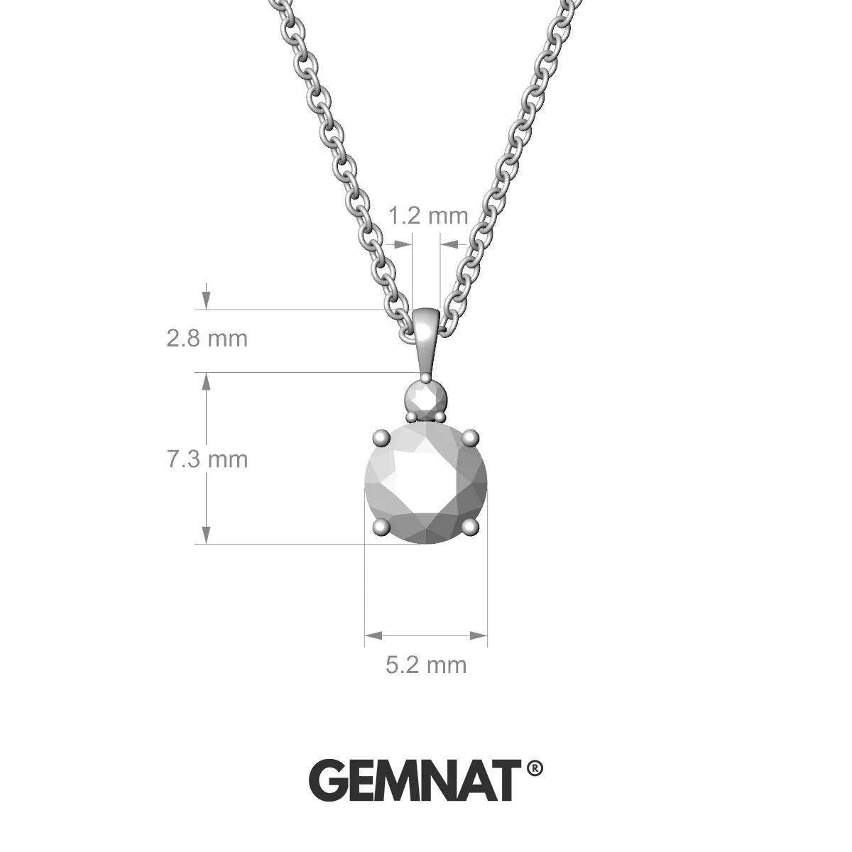 Sparkle | 18k White Gold 5.2 mm Round Diamond Pendant