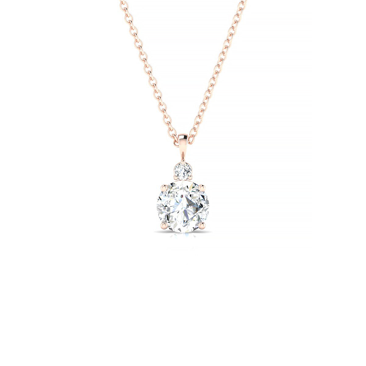 Sparkle | 18k Rose Gold 5.7 mm Round Diamond Pendant